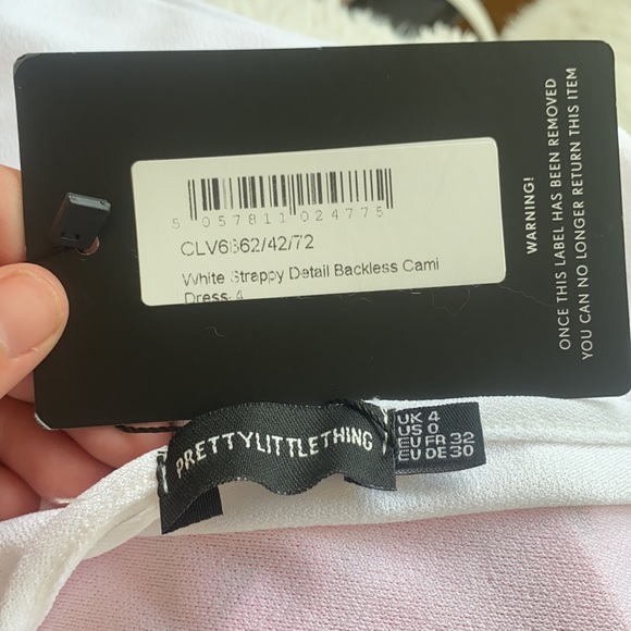 White Backless Strappy Detail Cami Dress - Picture 5 of 5